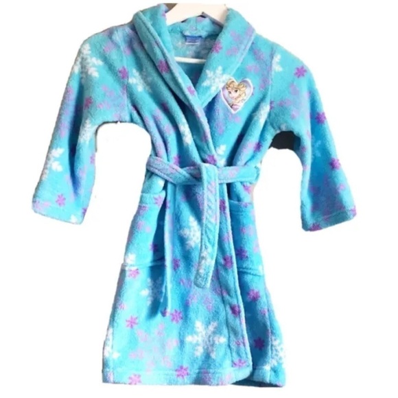 DISNEY Frozen Elsa Girl's Fleece Bathrobe Robe Small - Picture 1 of 2